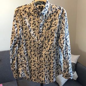 H&M MENS PRINTED BUTTON DOWN NWOT